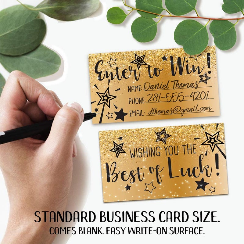 Lone Star Art Glittery Raffle Cards Enter to Win - Great for Christmas Party Raffle and Fund Raisings, Raffle Tickets Coupons, Set of 50 Double Sided Raffle Stationery Cards (No Messy Real Glitter) - Image 2